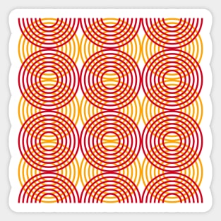 Orange Circle Rings Pattern Sticker